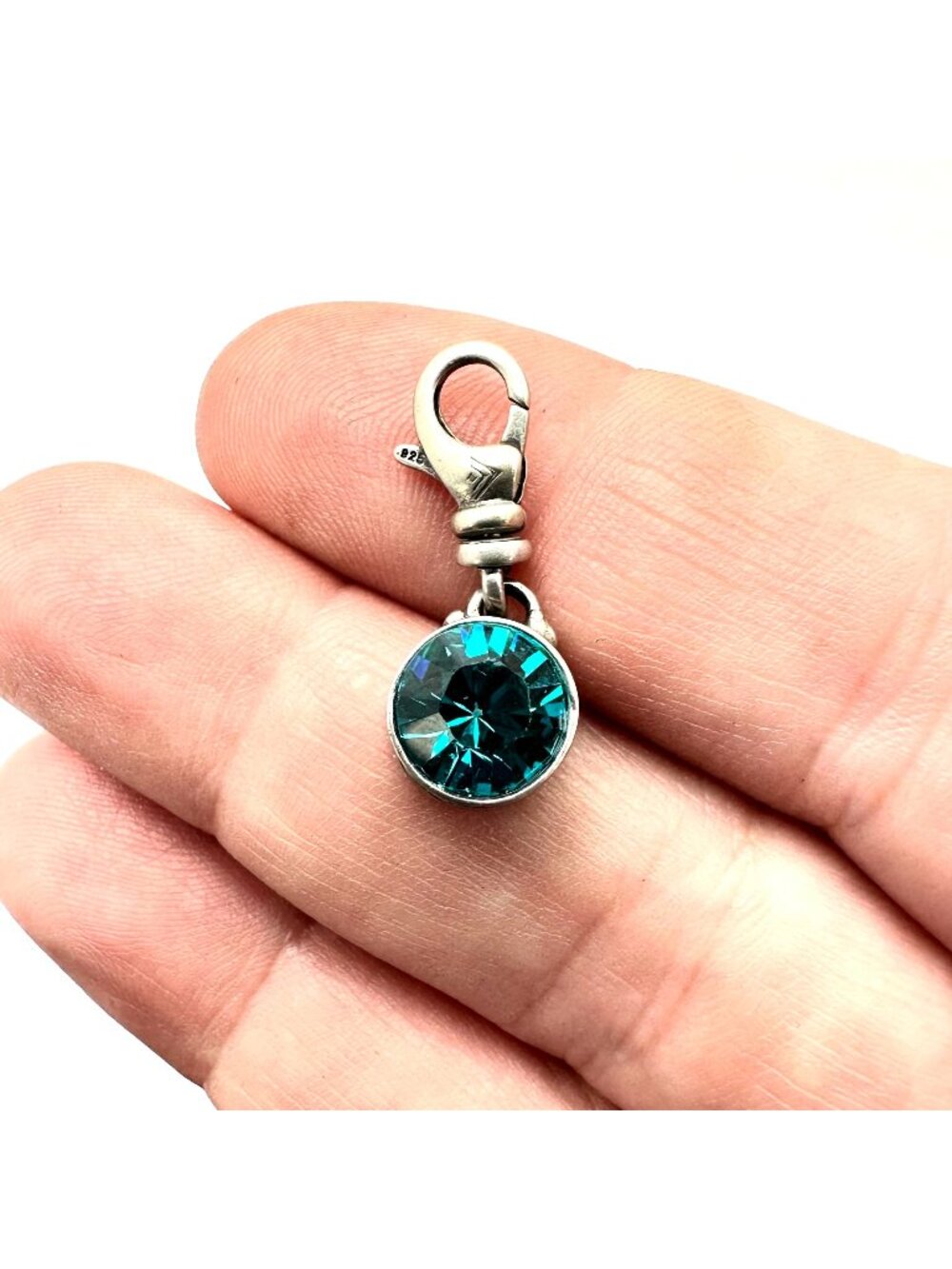 Silpada Womens Charm Sterling Silver March Birthstone Aquamarine